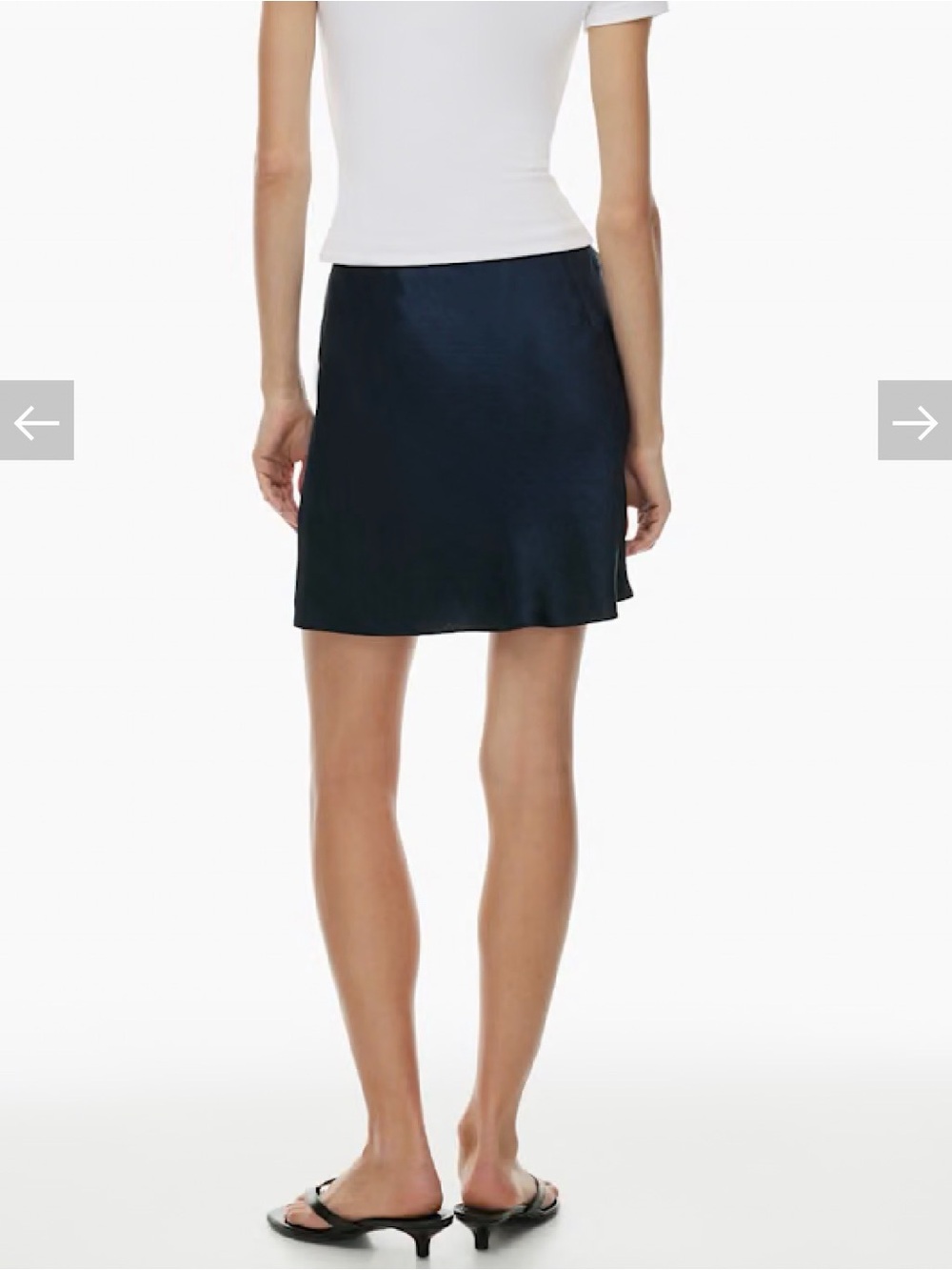 Babaton Navy Satin Mini Skirt